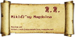 Miklósy Magdolna névjegykártya